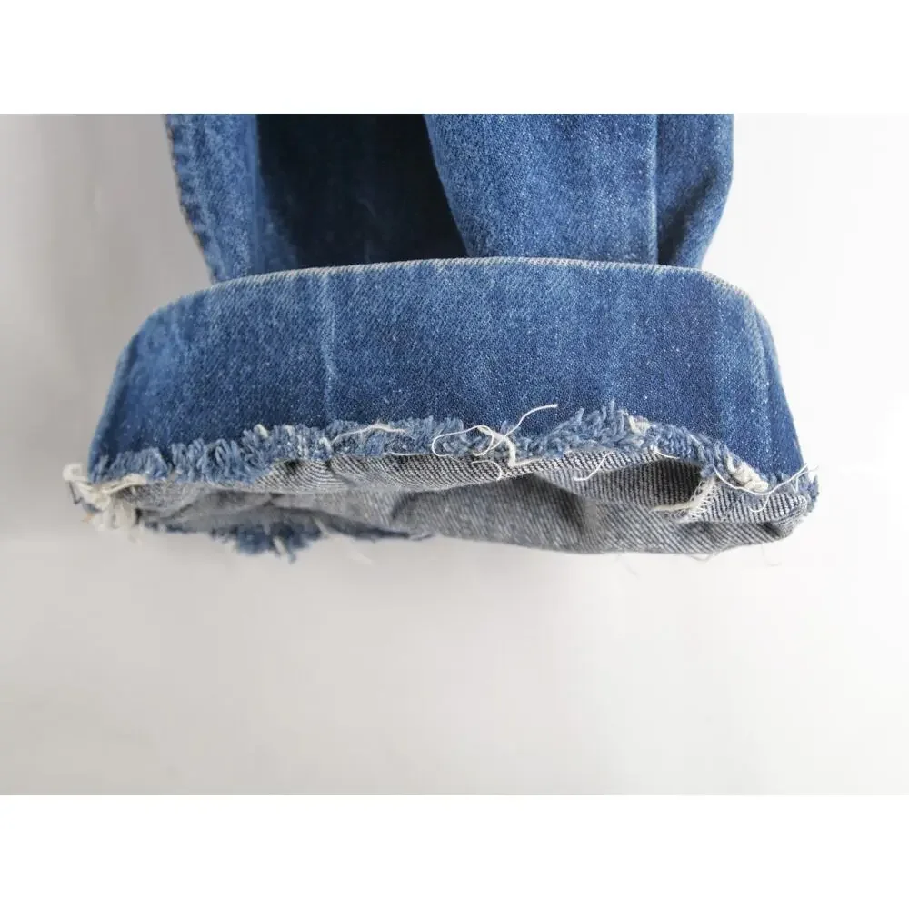 Vintage 1980 Levis 505 USA Denim Jeans Mens 38x34 Fits 30.5L Distressed Hems 8